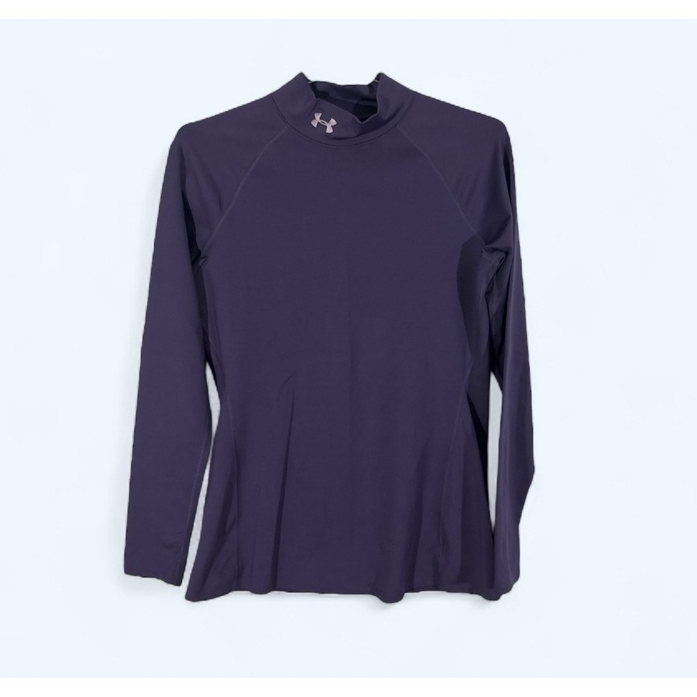 Under Armour‎ ColdGear Fitted Mock Shirt Purple Large Base Layer Warm
